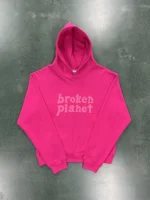 Broken Planet Market Different Worlds Pink Hoodie