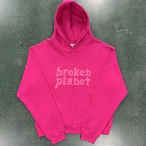 Broken Planet Market Different Worlds Pink Hoodie