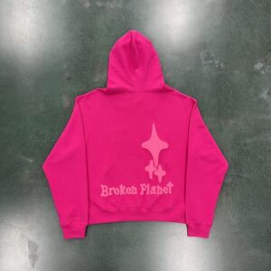 Broken Planet Market Different Worlds Pink Hoodie